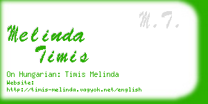 melinda timis business card